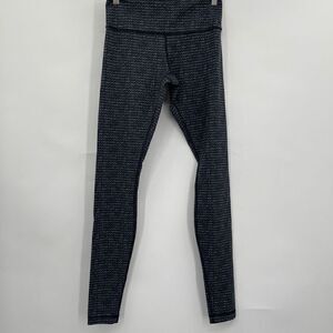 Lululemon Black Wunder Under Knit Pattern High-Rise Skinny Leggings Size 6